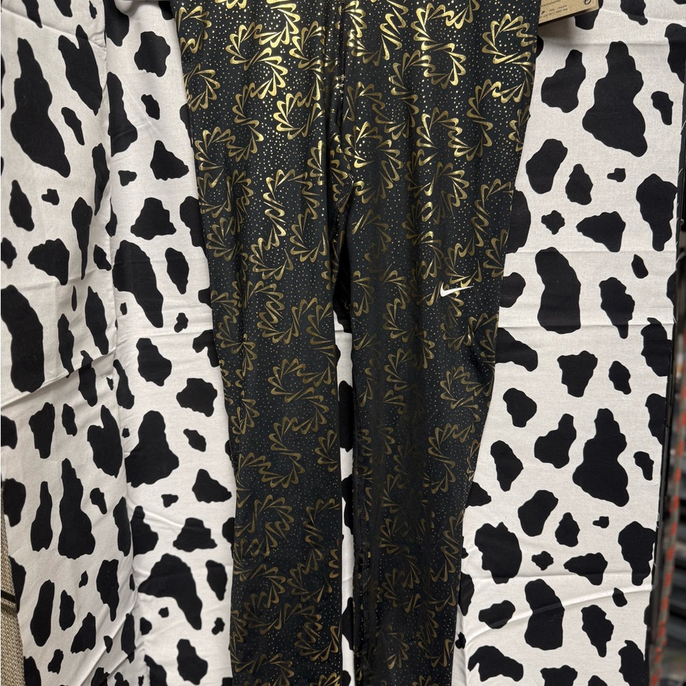 Nike Pro Black and Gold Leggings